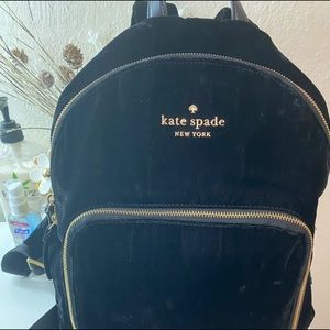 EUC Velvet Black Kate Spade Backpack